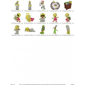 Package 15 The Simpsons 02 Embroidery Designs